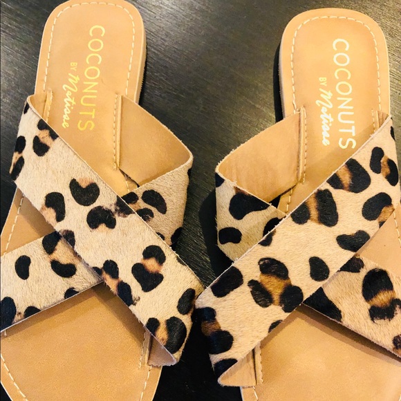 coconuts pebble sandal leopard
